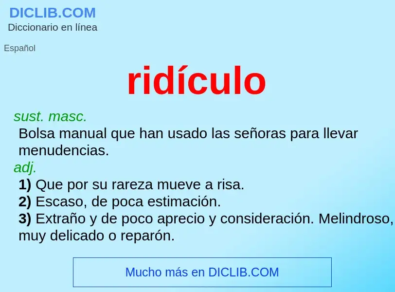 Was ist ridículo - Definition