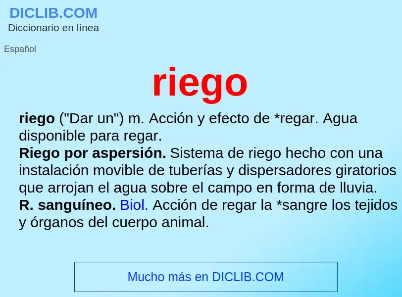 What is riego - meaning and definition