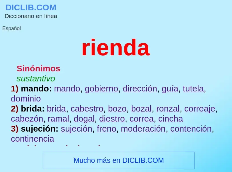 ¿Qué es rienda? - significado y definición