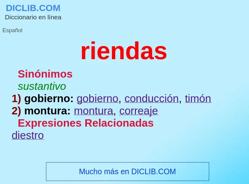 What is riendas - definition