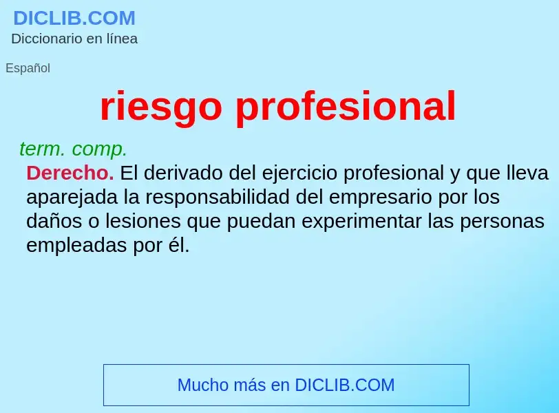 ¿Qué es riesgo profesional? - significado y definición