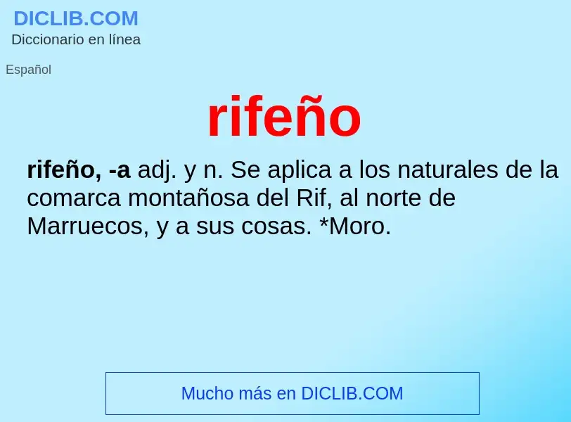 ¿Qué es rifeño? - significado y definición