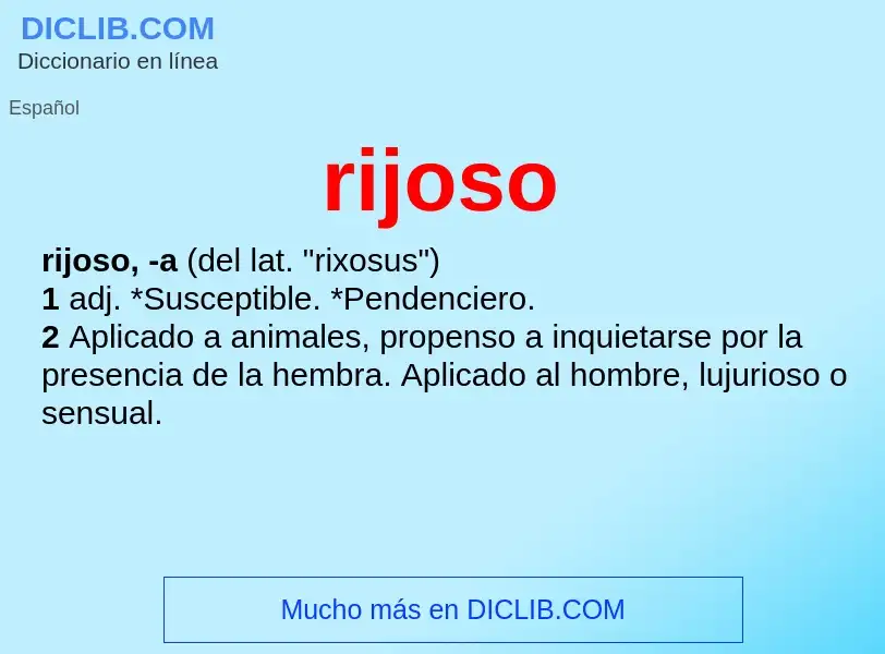 What is rijoso - definition