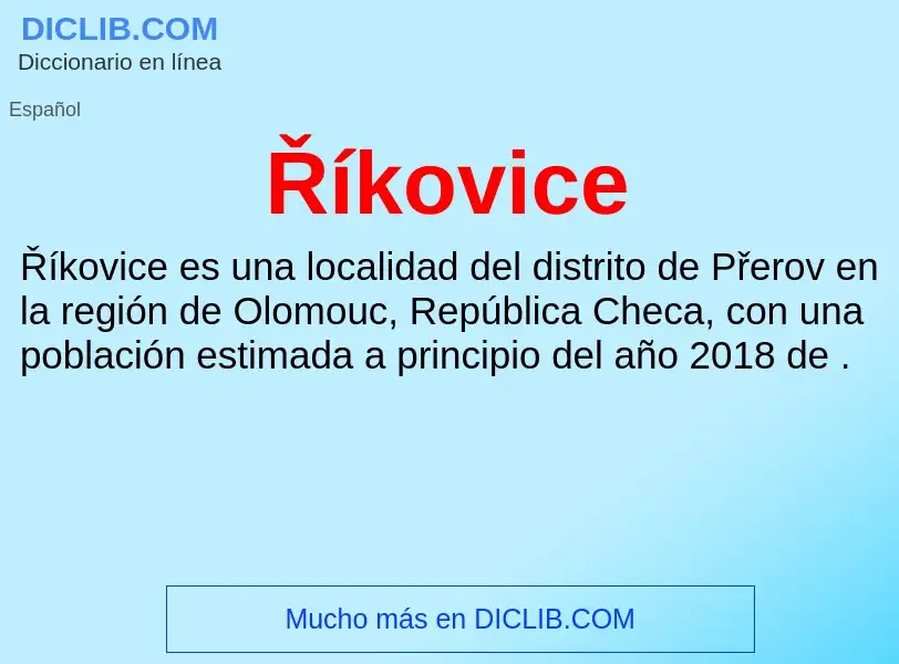 What is Říkovice - meaning and definition