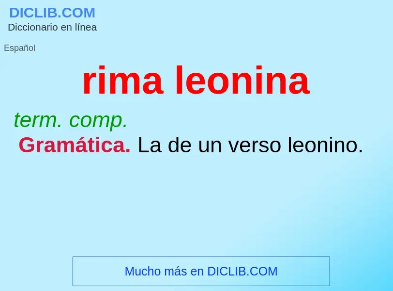 Che cos'è rima leonina - definizione