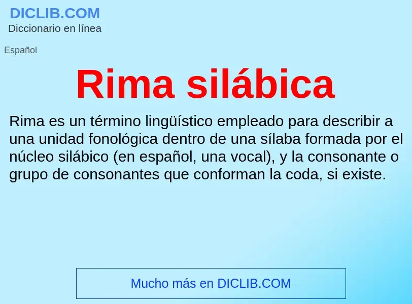 O que é Rima silábica - definição, significado, conceito