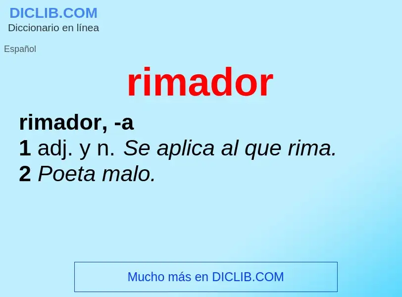 ¿Qué es rimador? - significado y definición