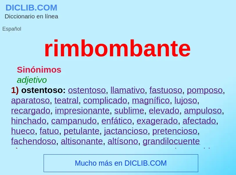 What is rimbombante - definition