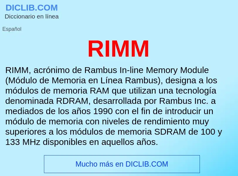 Wat is RIMM - definition