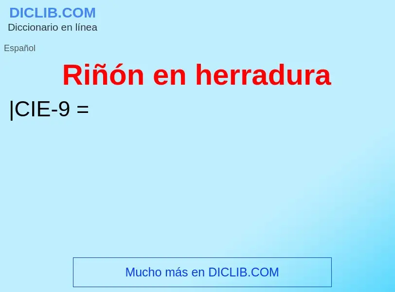 Was ist Riñón en herradura - Definition