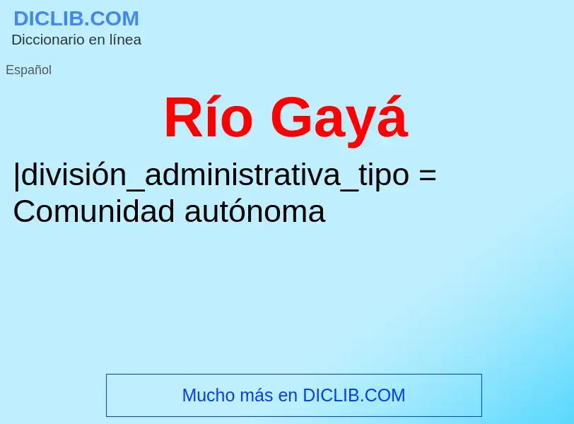 O que é Río Gayá - definição, significado, conceito