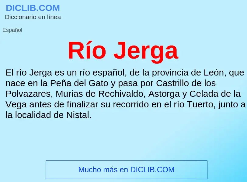 ¿Qué es Río Jerga? - significado y definición