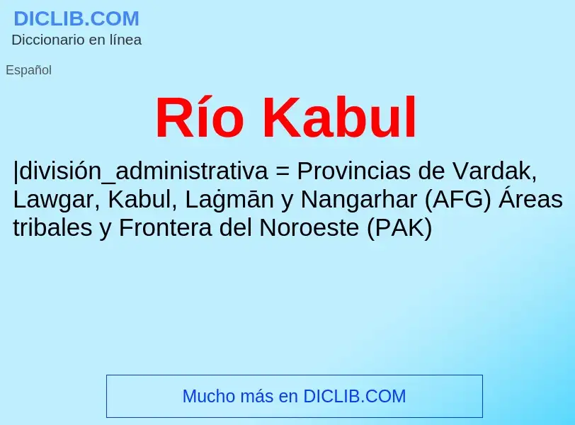 ¿Qué es Río Kabul? - significado y definición