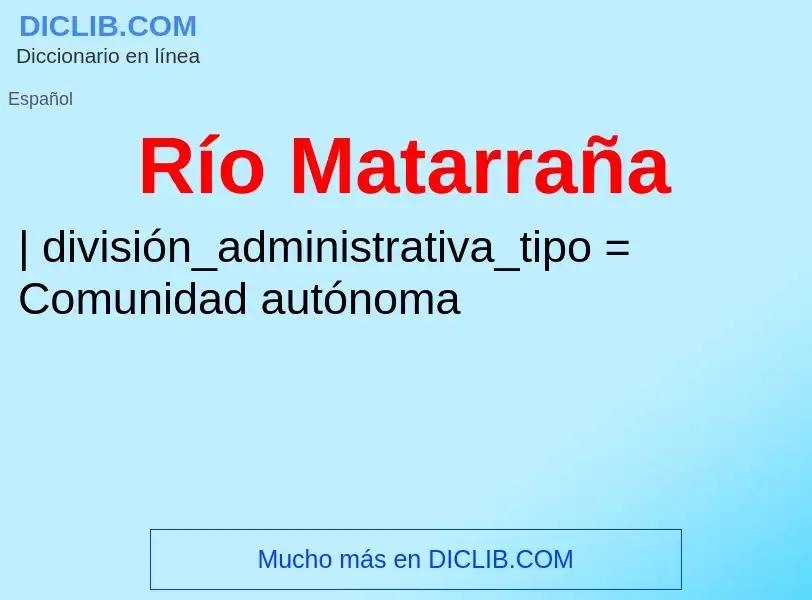 ¿Qué es Río Matarraña? - significado y definición