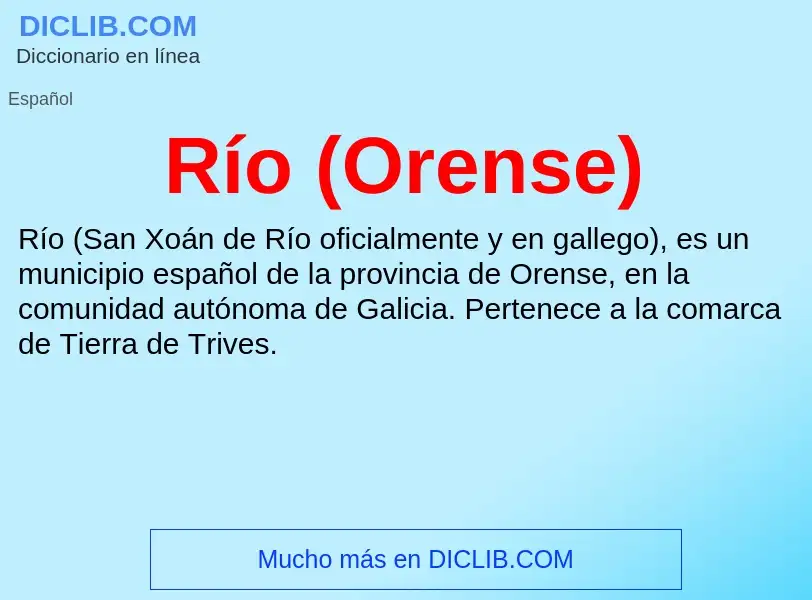 ¿Qué es Río (Orense)? - significado y definición