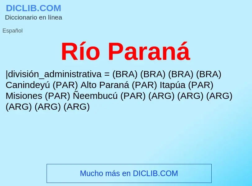 What is Río Paraná - definition