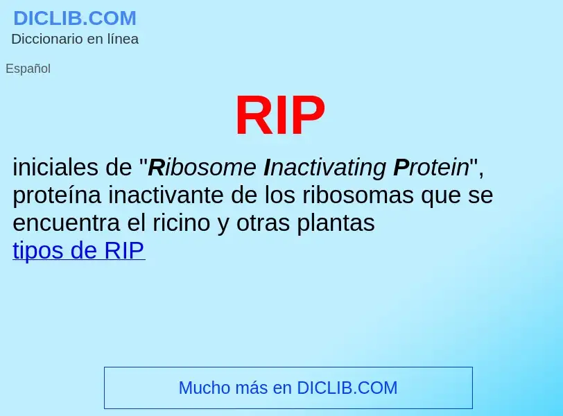 ¿Qué es RIP? - significado y definición