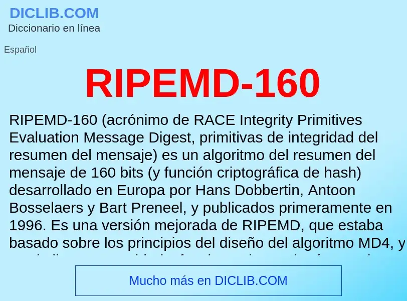 Wat is RIPEMD-160 - definition