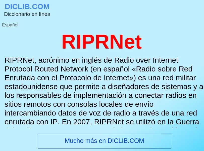 Wat is RIPRNet - definition