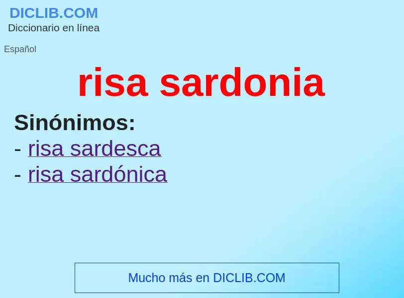 What is risa sardonia - definition