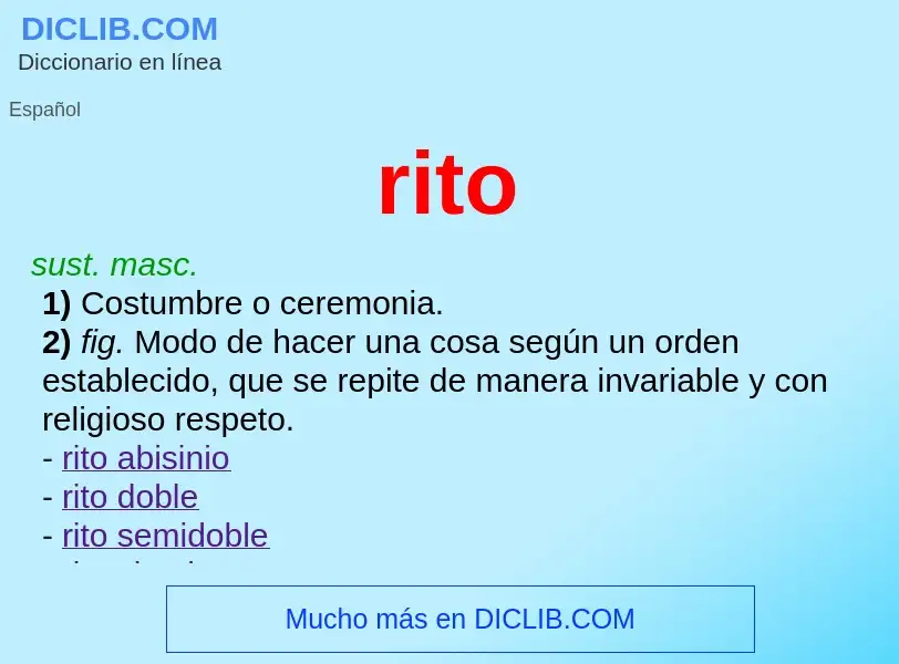 ¿Qué es rito? - significado y definición