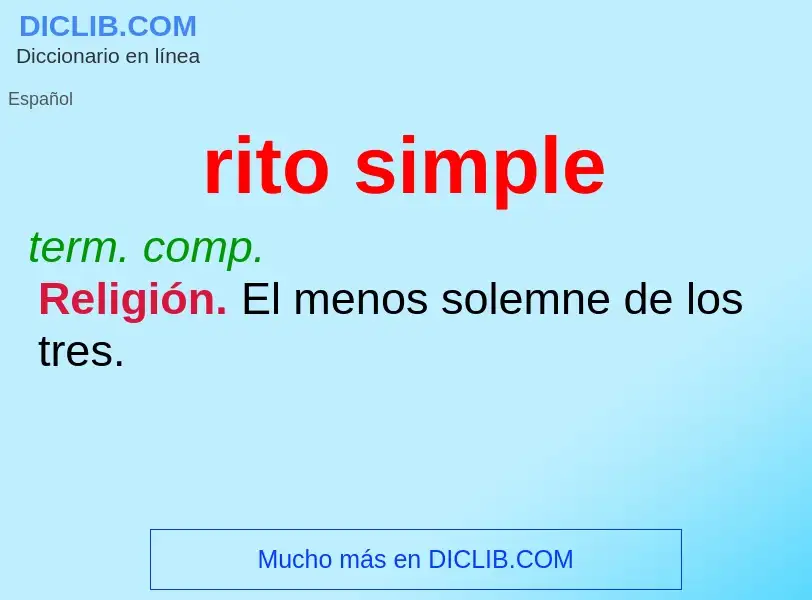 O que é rito simple - definição, significado, conceito