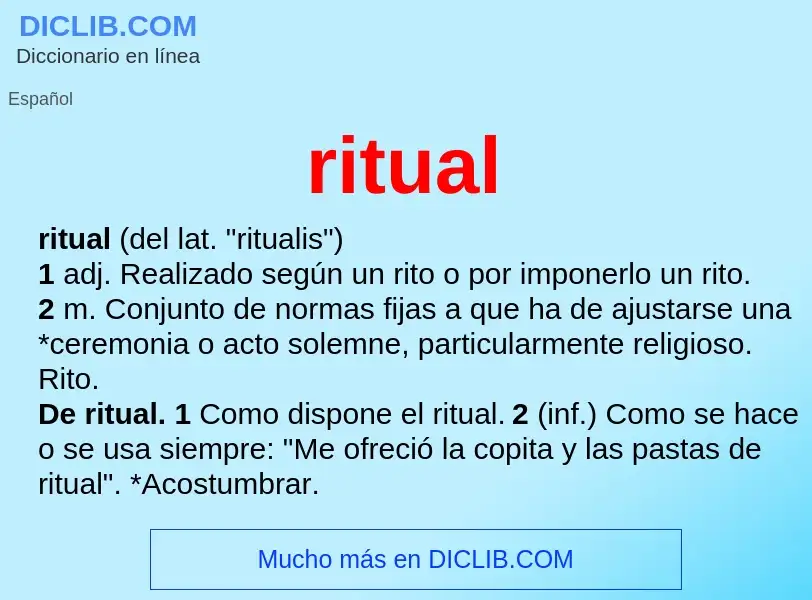 What is ritual - meaning and definition