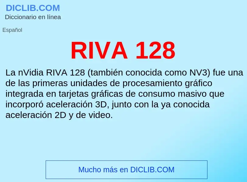 Wat is RIVA 128 - definition