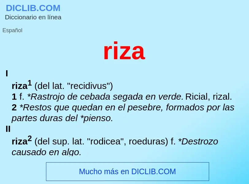 What is riza - meaning and definition