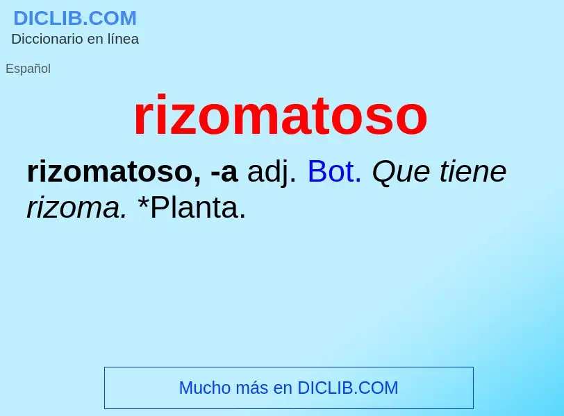 ¿Qué es rizomatoso? - significado y definición