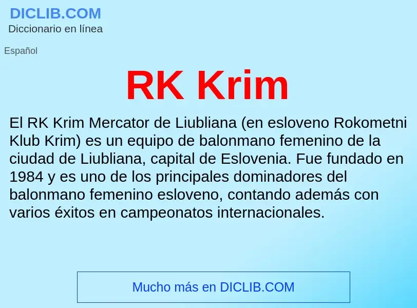 Wat is RK Krim - definition