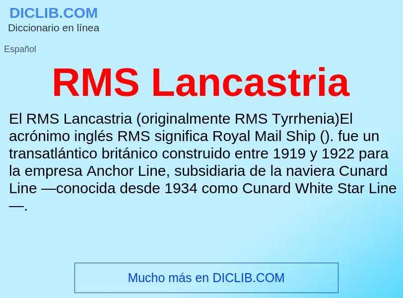 Wat is RMS Lancastria - definition