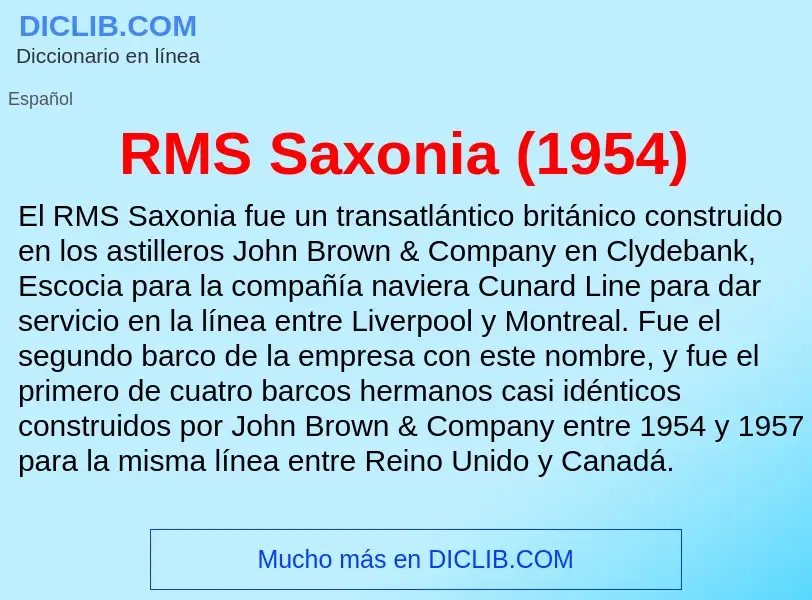 Wat is RMS Saxonia (1954) - definition