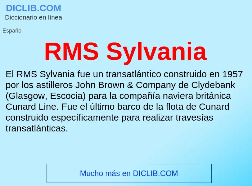 Wat is RMS Sylvania - definition