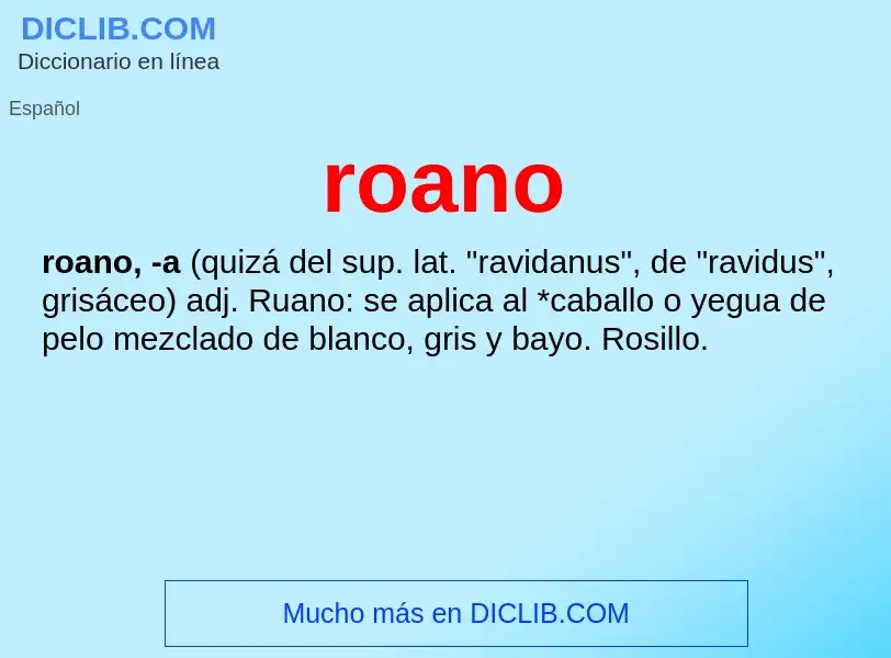 ¿Qué es roano? - significado y definición