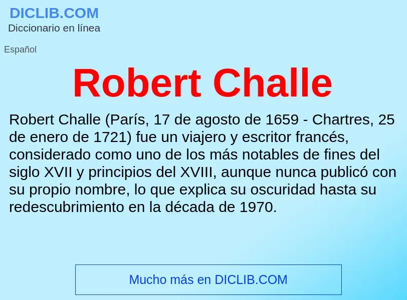 ¿Qué es Robert Challe? - significado y definición