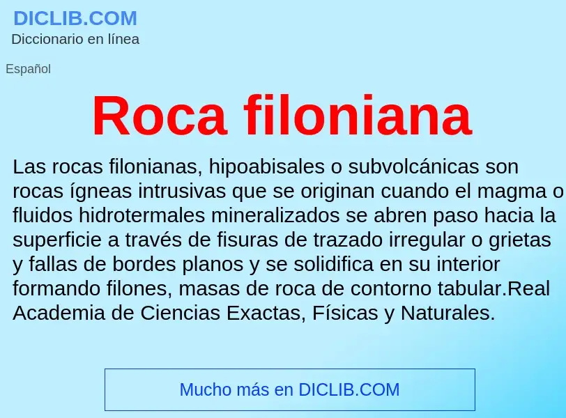 ¿Qué es Roca filoniana? - significado y definición