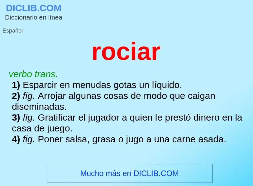 ¿Qué es rociar? - significado y definición