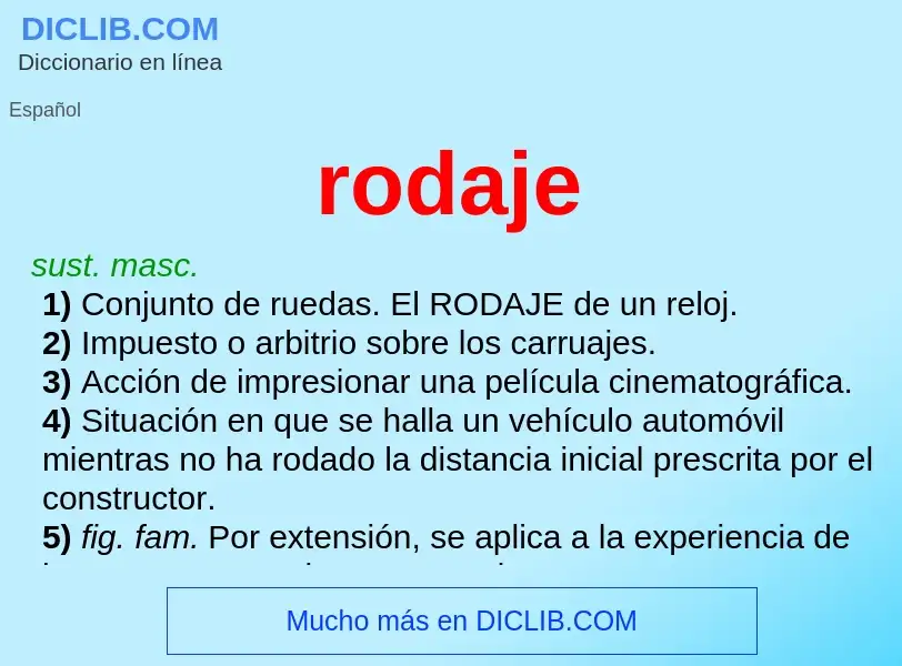 O que é rodaje - definição, significado, conceito