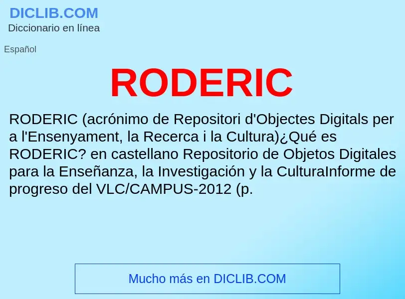 Wat is RODERIC - definition