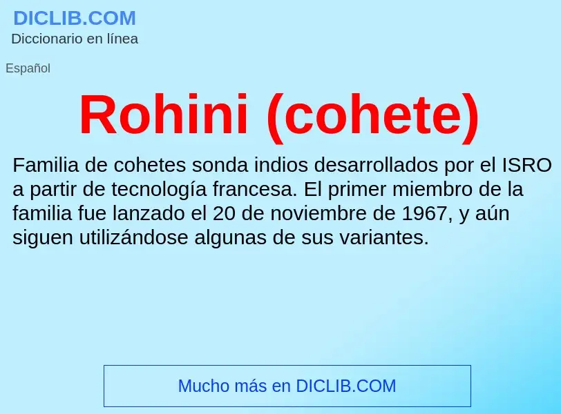 Che cos'è Rohini (cohete) - definizione