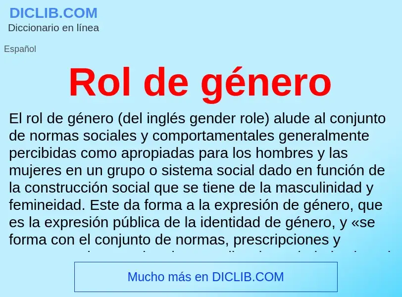 ¿Qué es Rol de género? - significado y definición