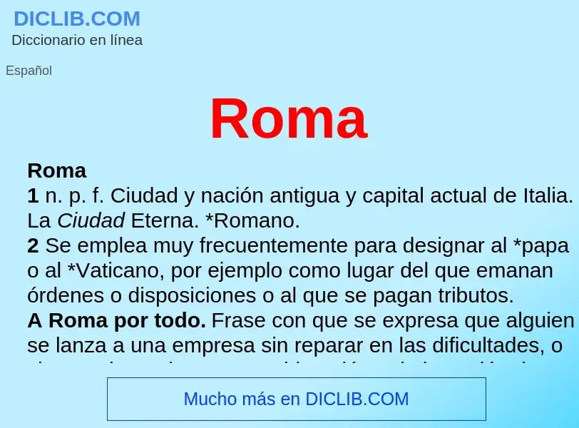 Che cos'è Roma - definizione