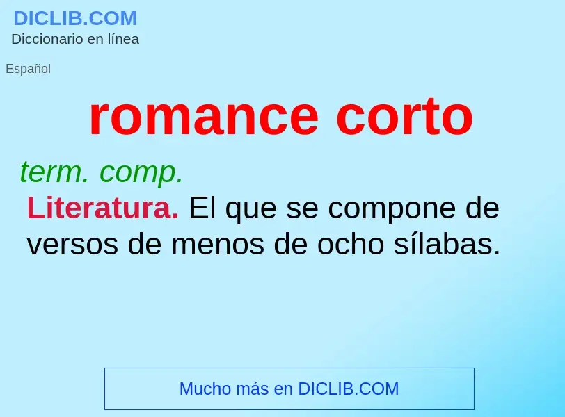 Wat is romance corto - definition