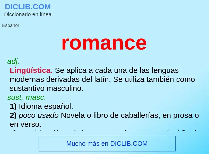 What is romance - meaning and definition