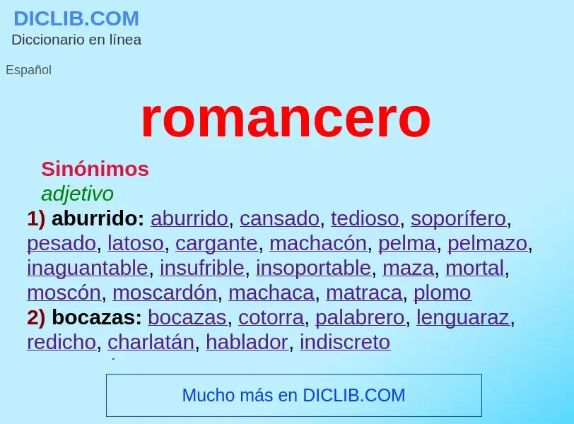 What is romancero - meaning and definition