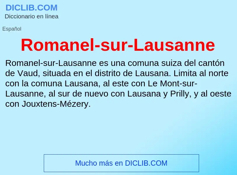 Τι είναι Romanel-sur-Lausanne - ορισμός