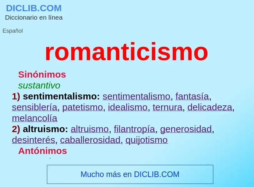 What is romanticismo - definition