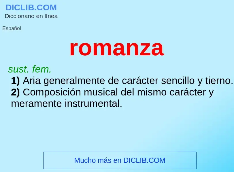 What is romanza - definition