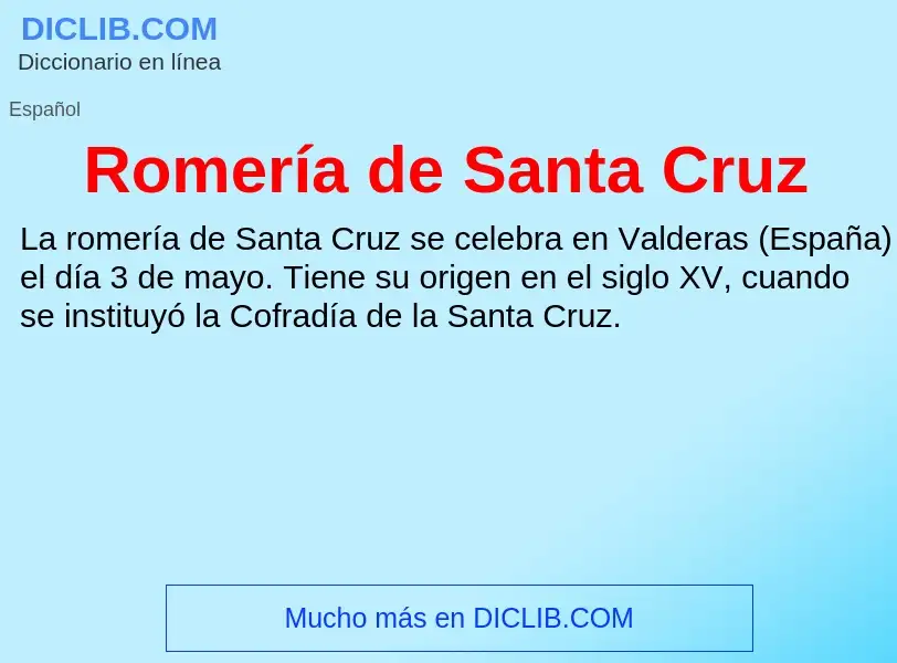 Wat is Romería de Santa Cruz - definition